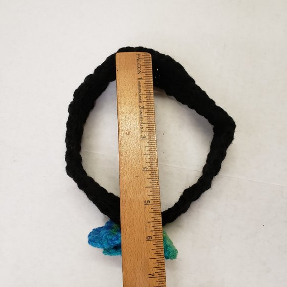 Woman's Handmade Crochet 2 Scrunchies and Headband |Multicolor & Black - Picture 5 of 10